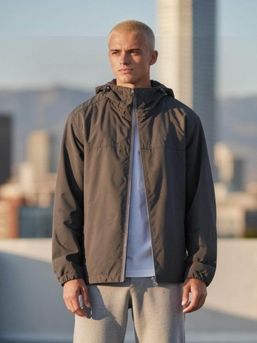 Liv Outdoor Men's Hooded black Windbreaker Jacket -